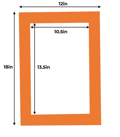 Pack of 25 Orange Precut Acid-Free Matboards