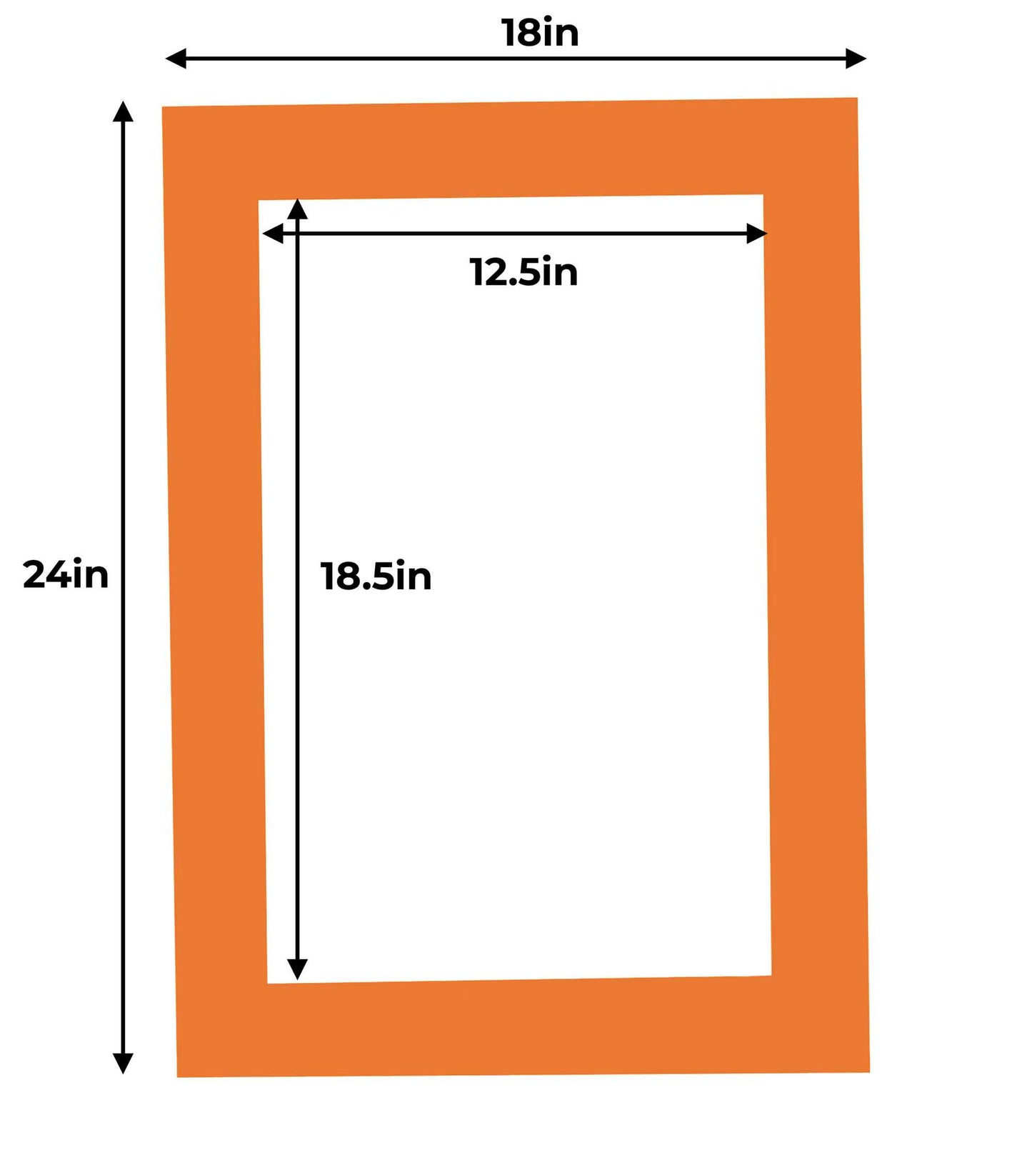 Pack of 25 Orange Precut Acid-Free Matboard Set with Clear Bags & Backings