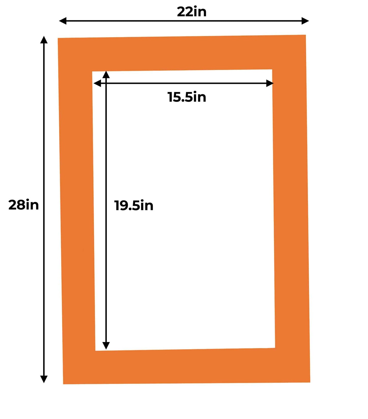Pack of 25 Orange Precut Acid-Free Matboard Set with Clear Bags & Backings
