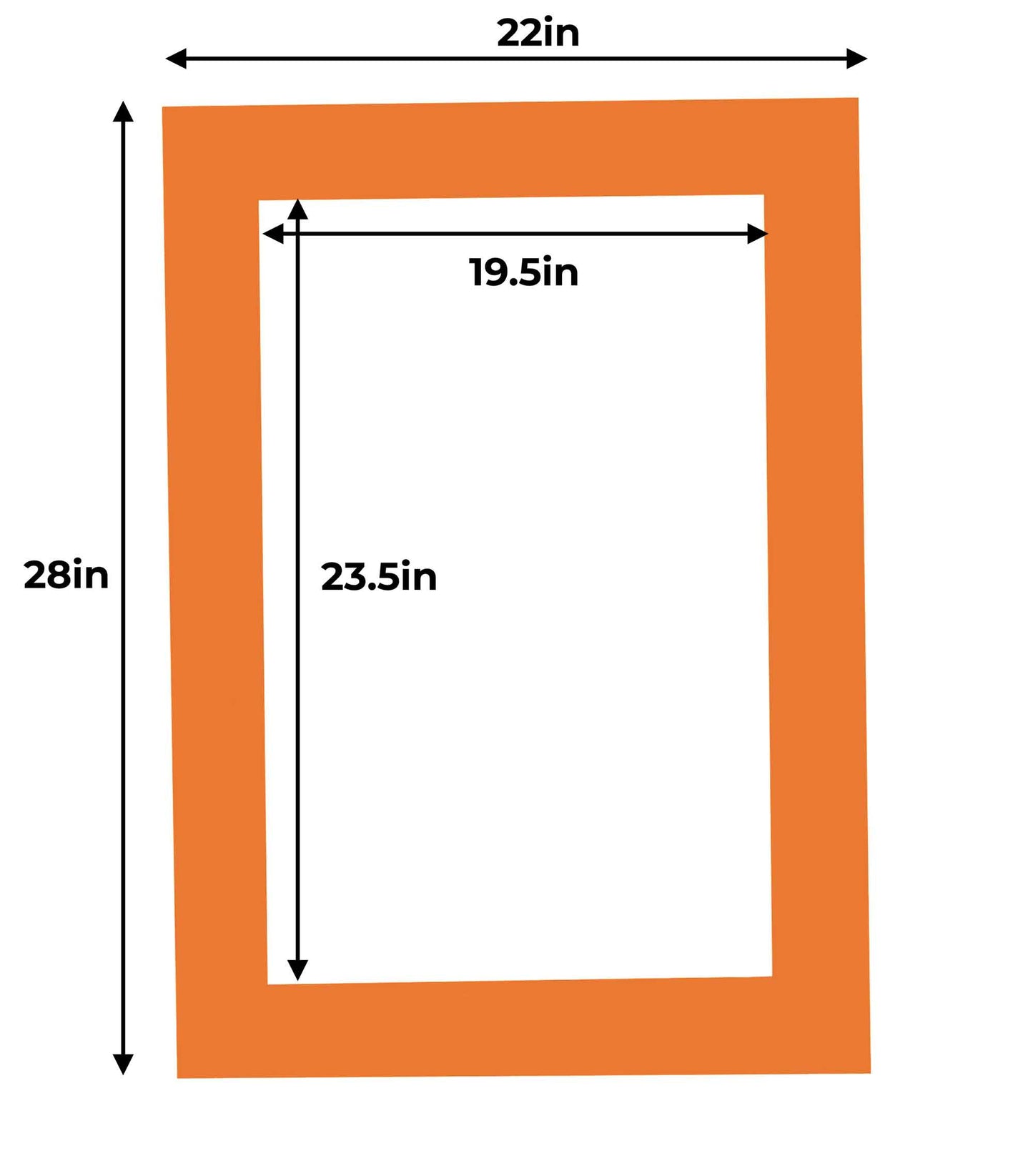 Pack of 10 Orange Precut Acid-Free Matboard Set with Clear Bags & Backings