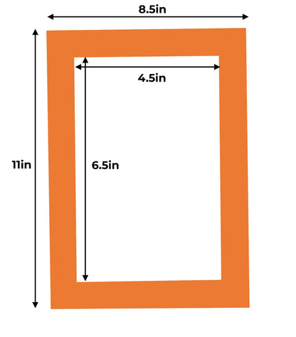 Pack of 25 Orange Precut Acid-Free Matboards
