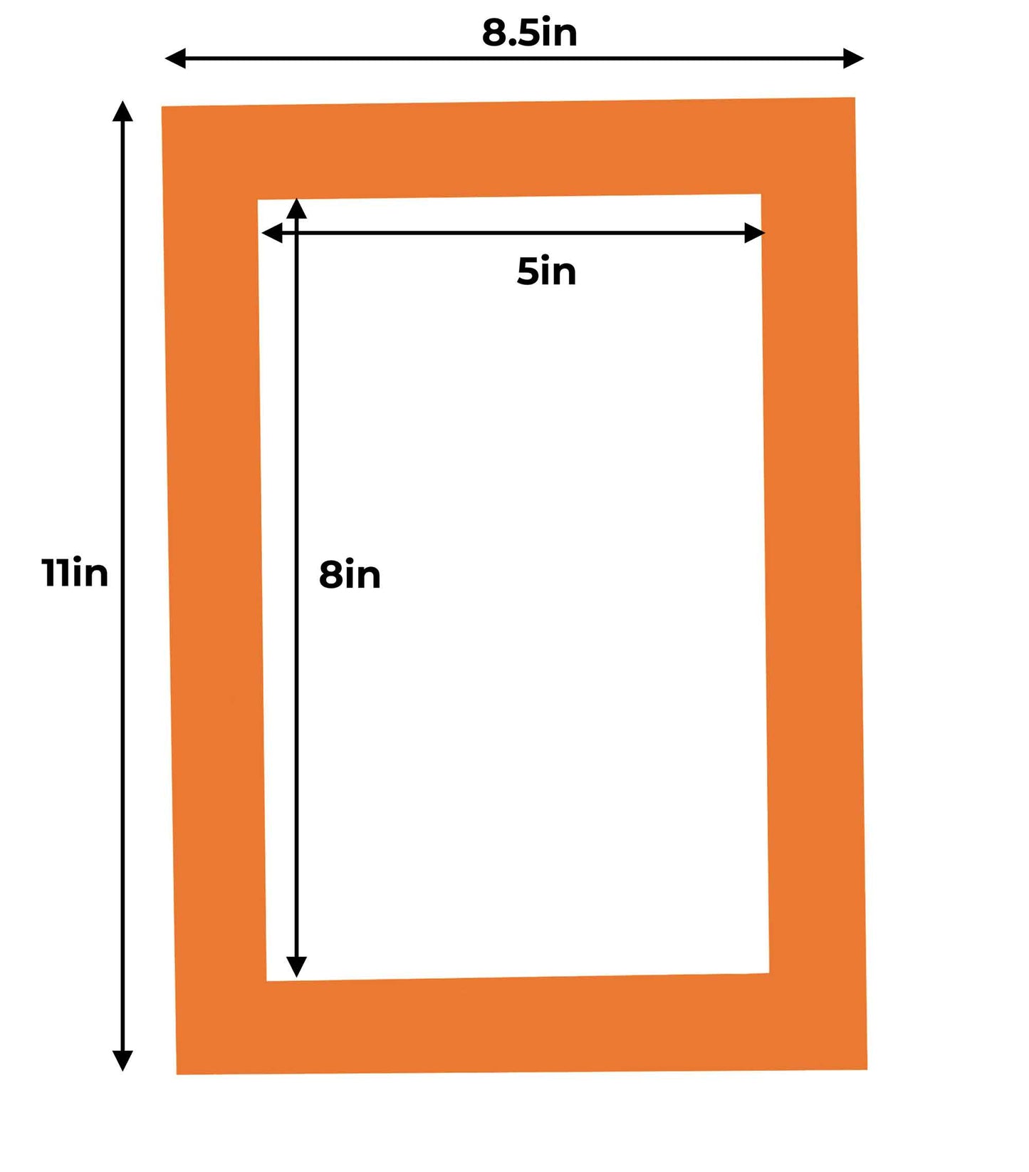 Pack of 10 Orange Precut Acid-Free Matboard Set with Clear Bags & Backings