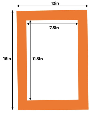 Orange Precut Acid-Free Matboard Set with Clear Bag & Backing