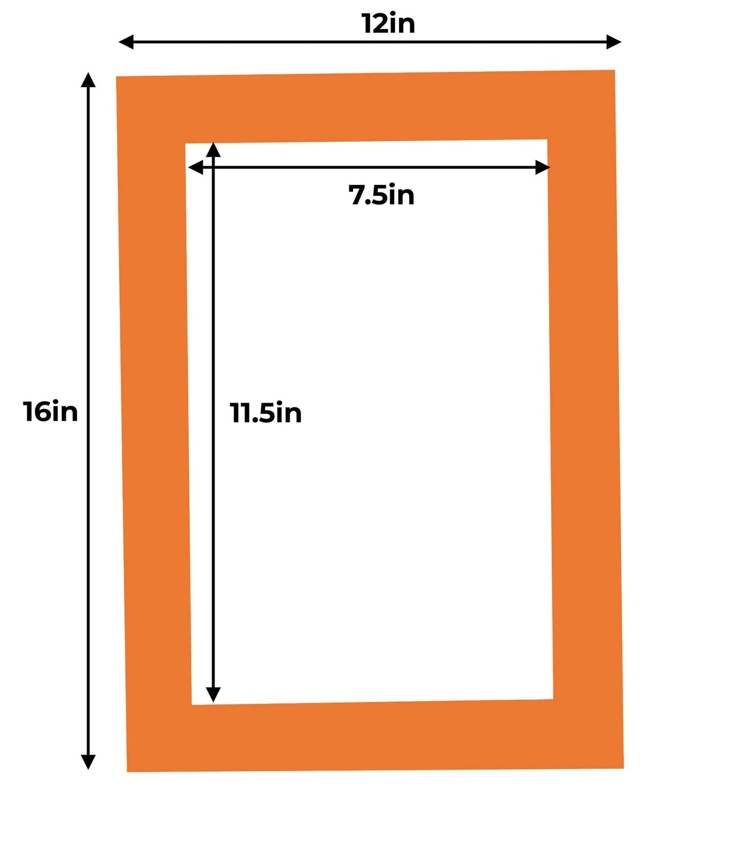 Pack of 10 Orange Precut Acid-Free Matboard Set with Clear Bags & Backings
