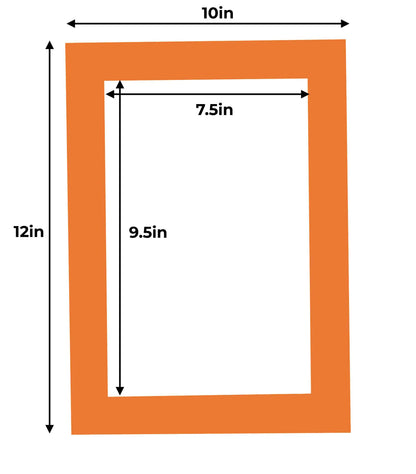 Pack of 10 Orange Precut Acid-Free Matboards