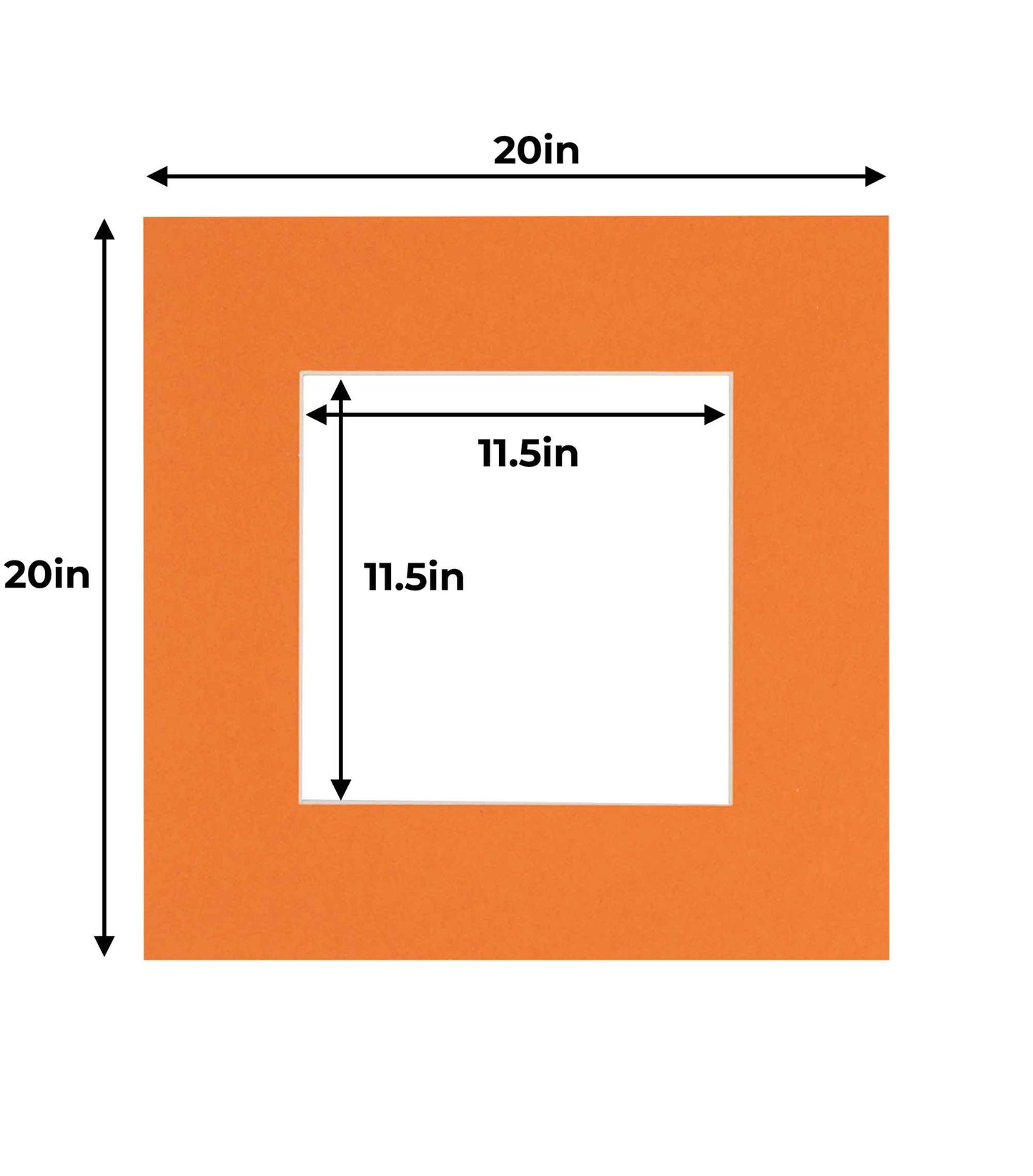 Pack of 10 Orange Precut Acid-Free Matboard Set with Clear Bags & Backings