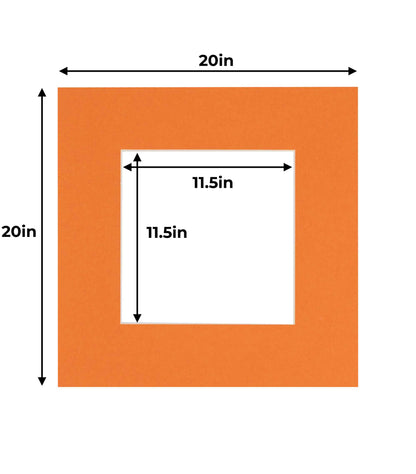 Pack of 25 Orange Precut Acid-Free Matboard Set with Clear Bags & Backings