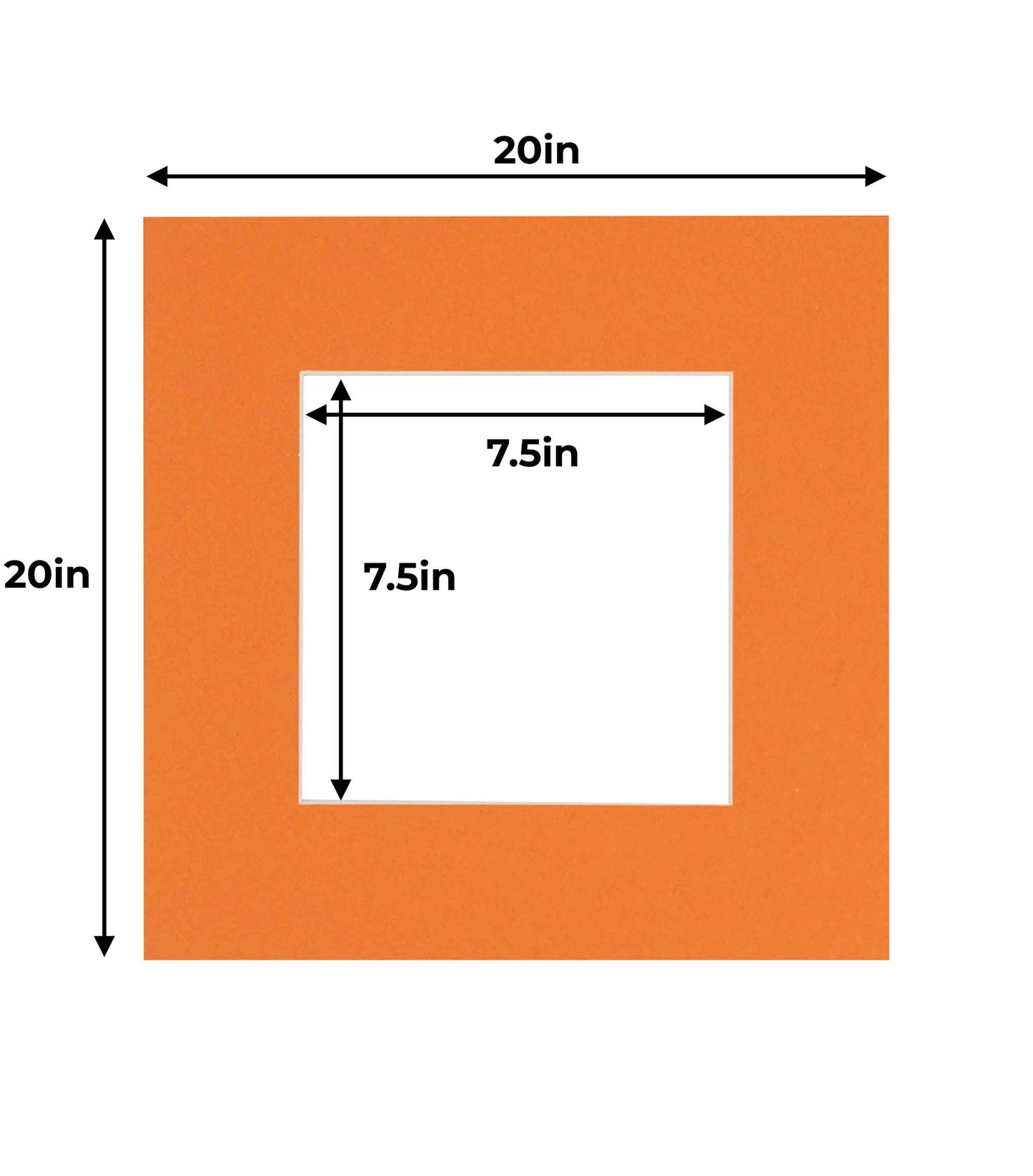 Pack of 10 Orange Precut Acid-Free Matboard Set with Clear Bags & Backings