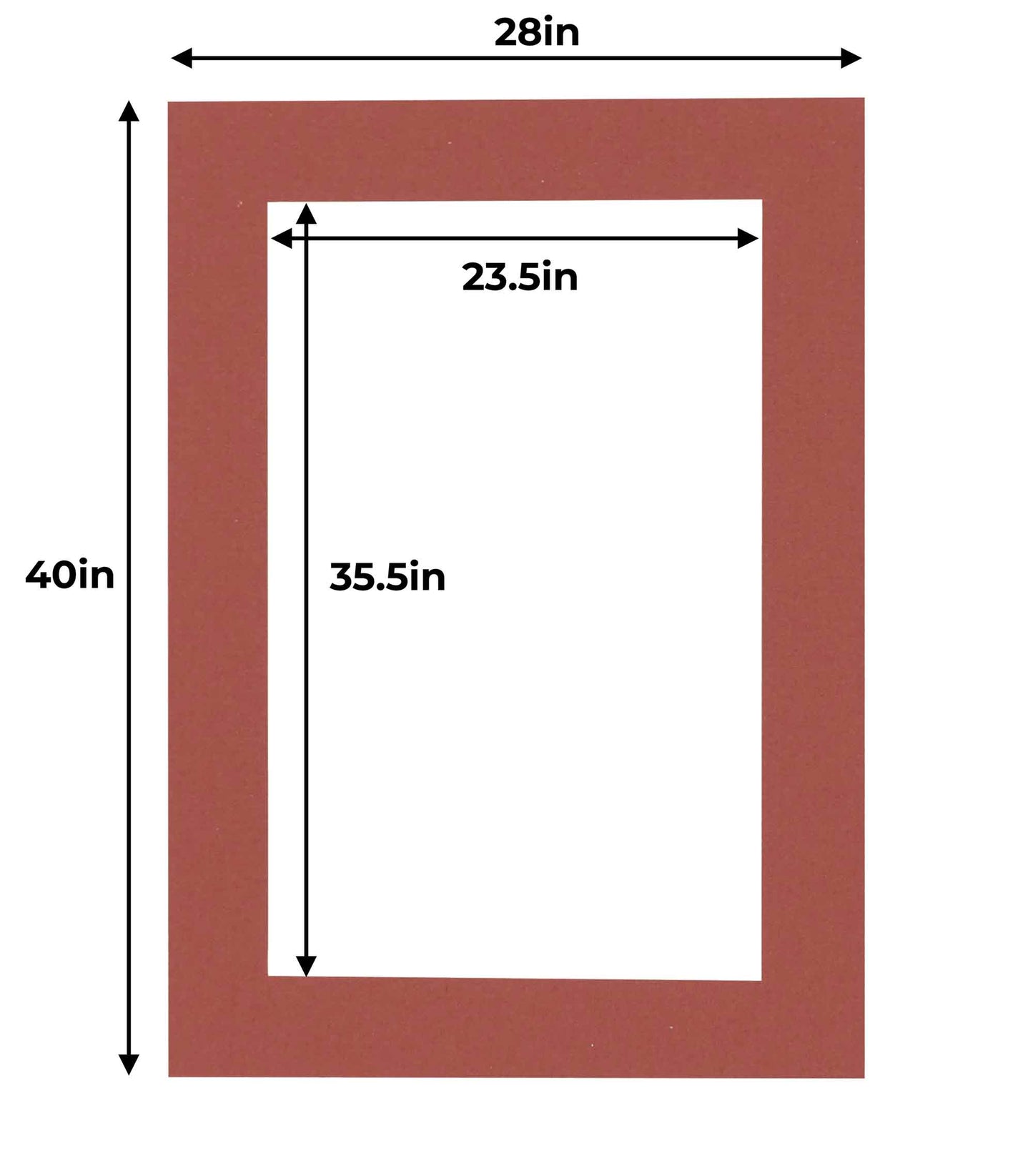 Pack of 10 Brick Red Precut Acid-Free Matboards