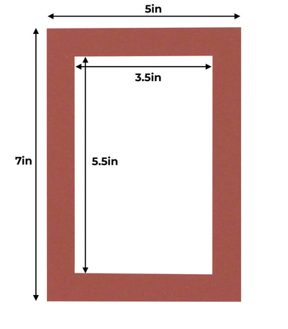 Pack of 25 Brick Red Precut Acid-Free Matboards