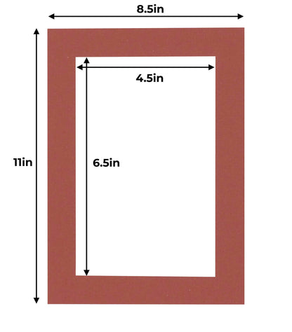 Pack of 10 Brick Red Precut Acid-Free Matboards