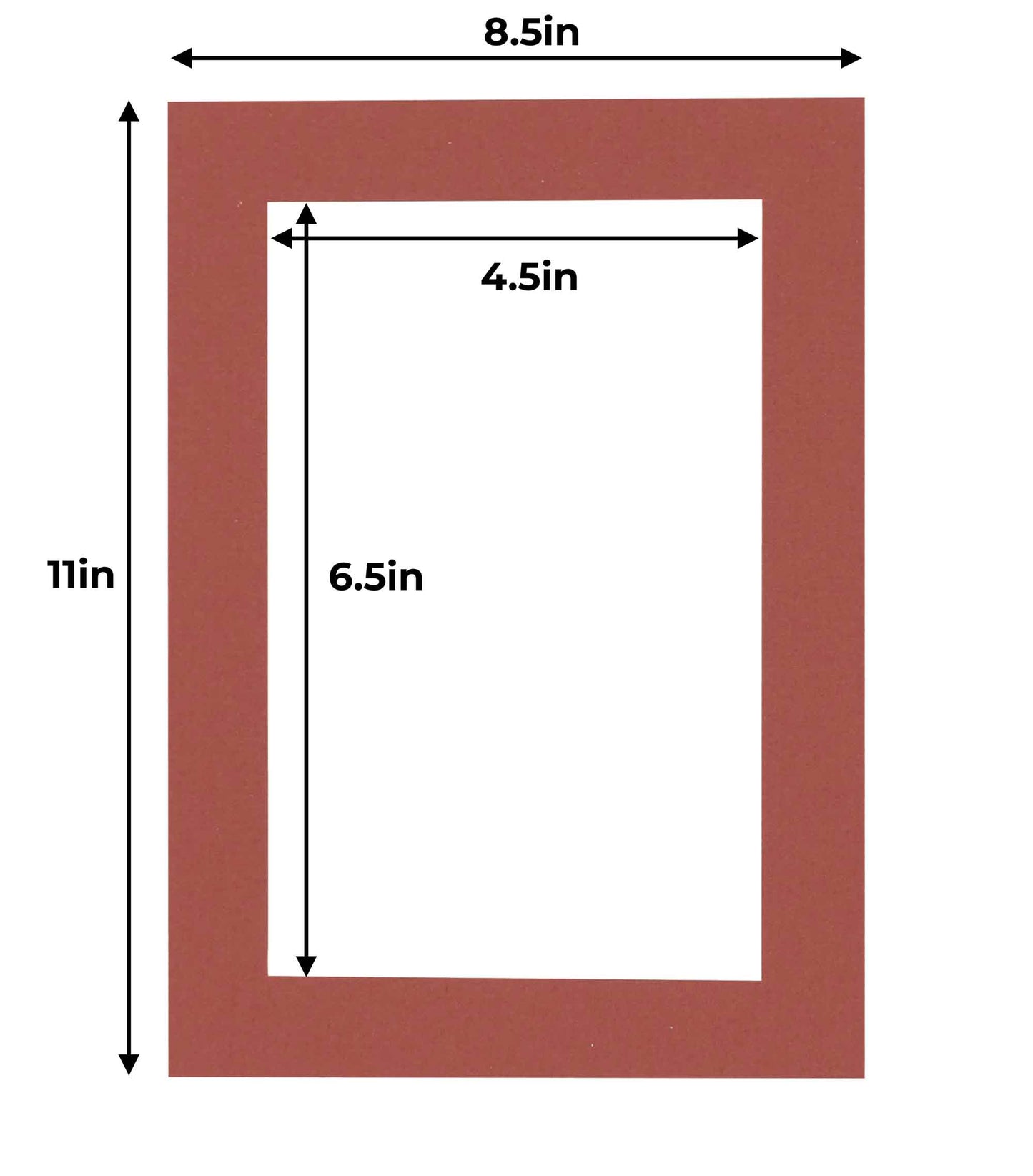 Brick Red Precut Acid-Free Matboard Set with Clear Bag & Backing