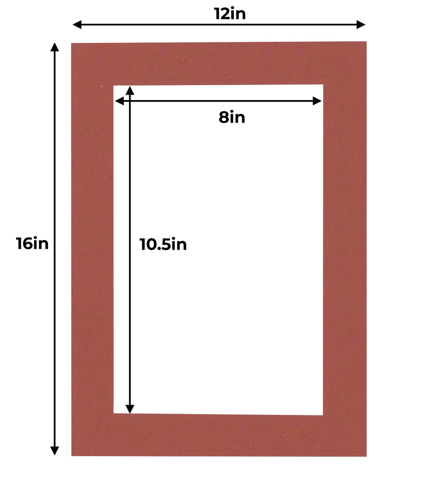 Pack of 10 Brick Red Precut Acid-Free Matboards