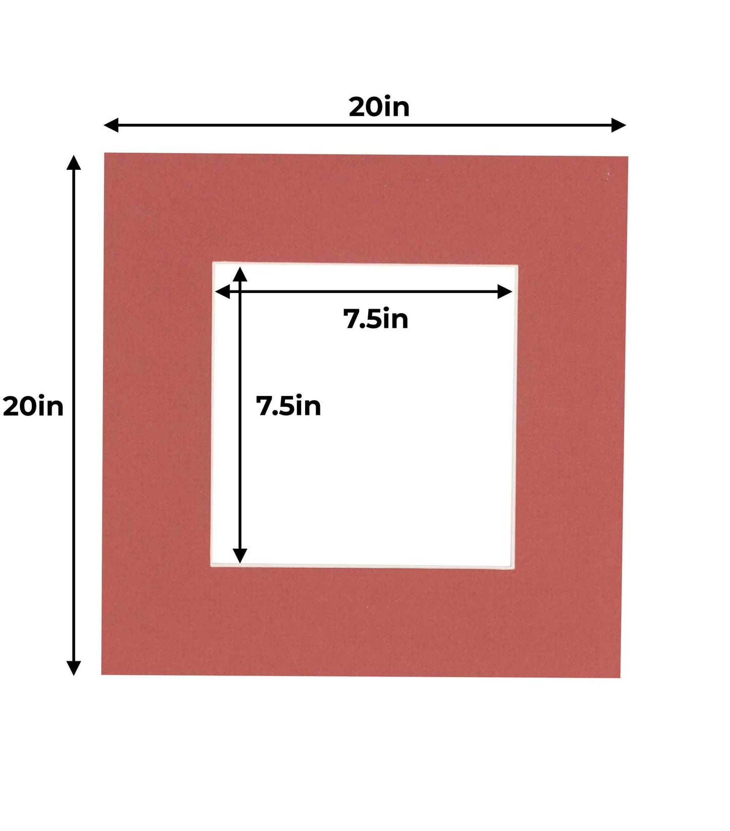 Brick Red Precut Acid-Free Matboard Set with Clear Bag & Backing