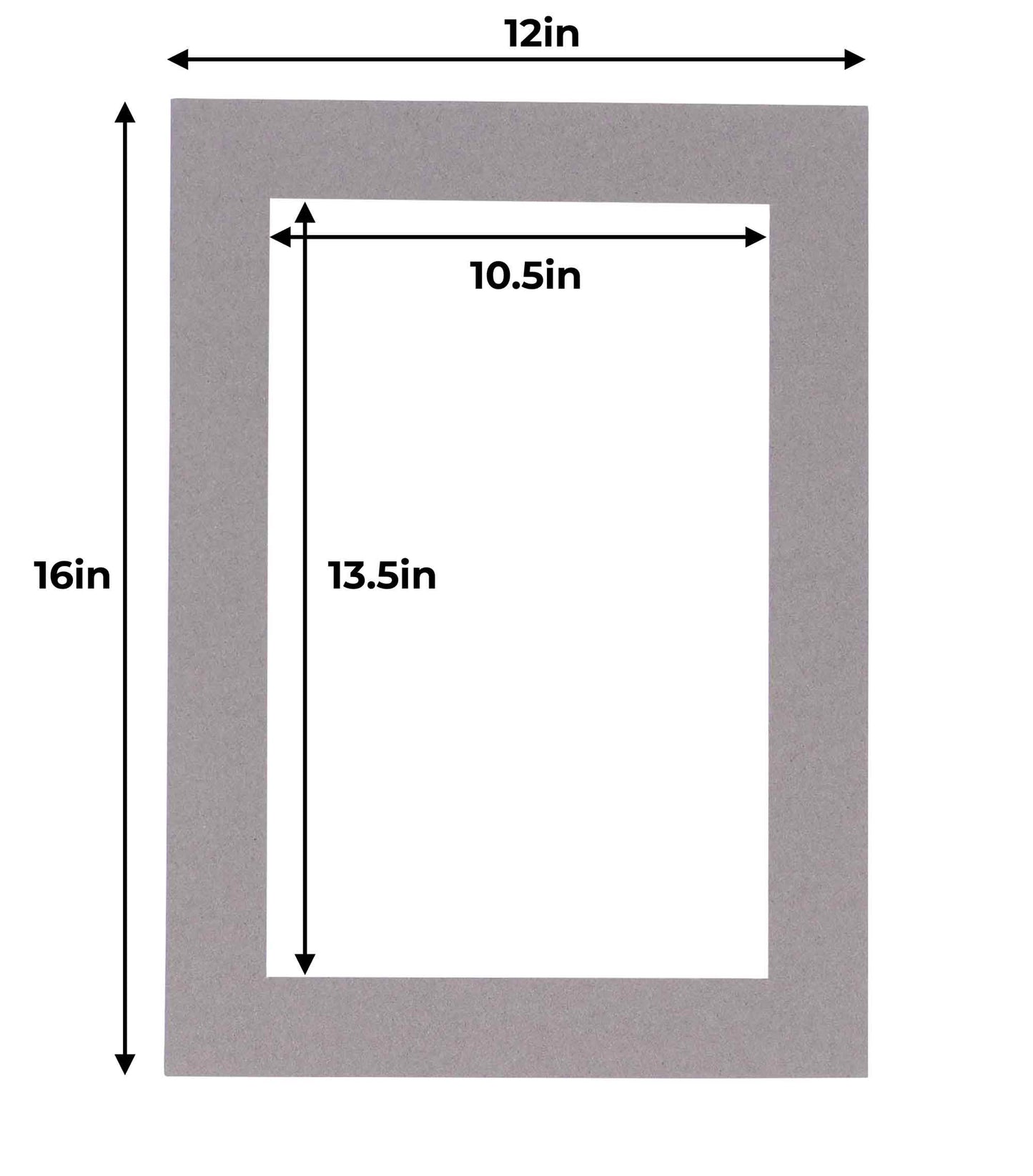 Pack of 10 Charcoal Grey Precut Acid-Free Matboard Set with Clear Bags & Backings