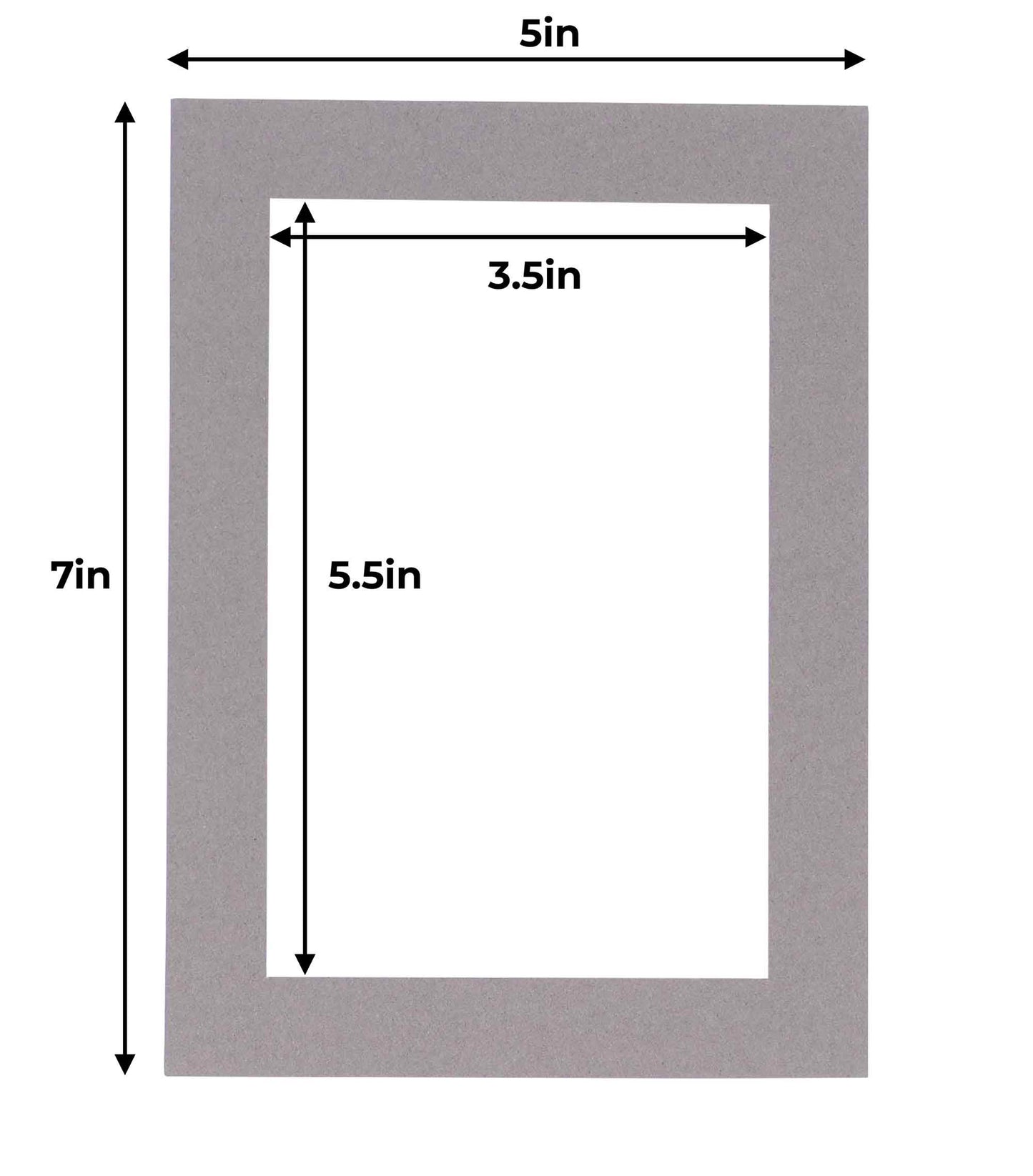 Pack of 10 Charcoal Grey Precut Acid-Free Matboard Set with Clear Bags & Backings