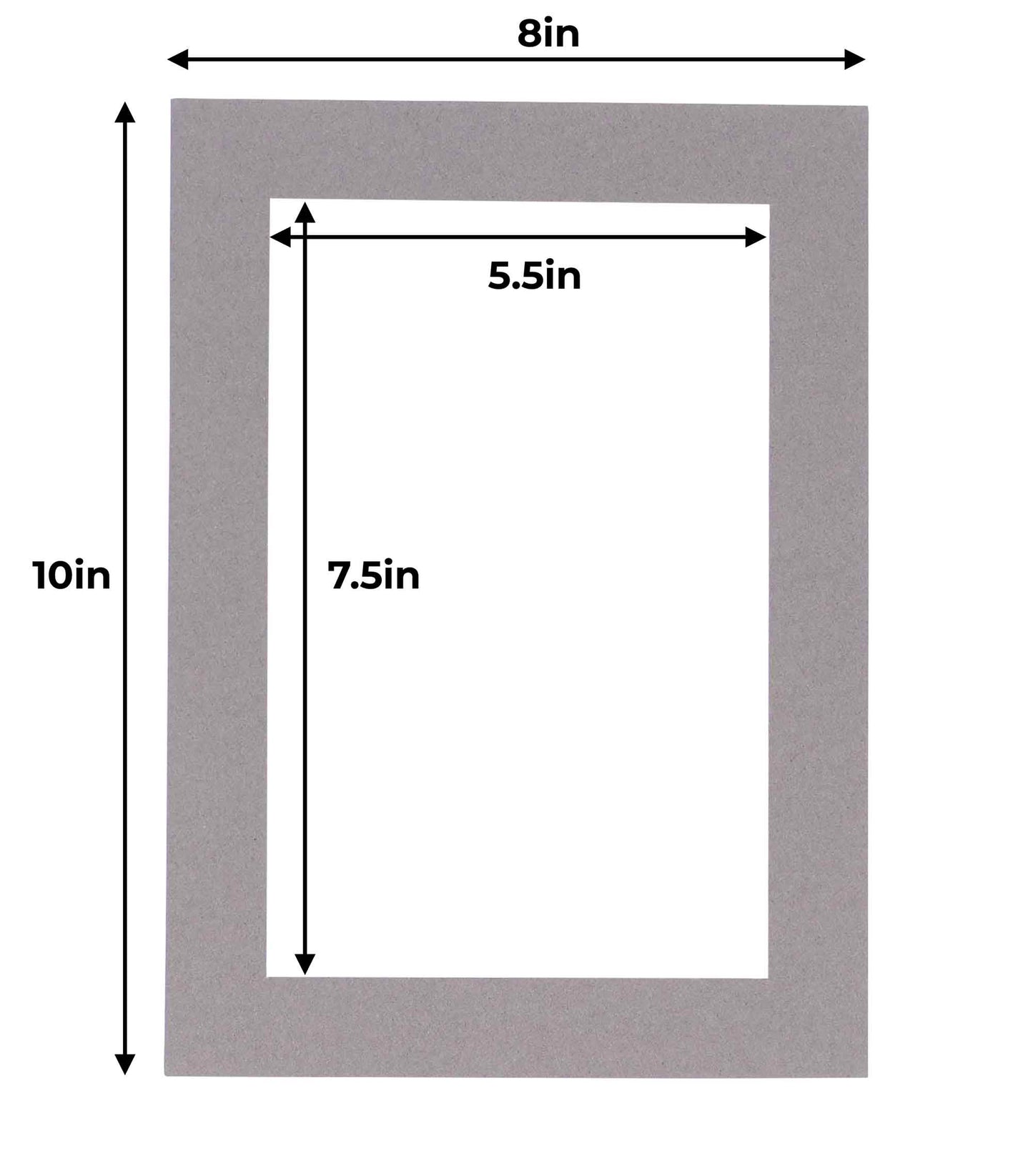 Pack of 25 Charcoal Grey Precut Acid-Free Matboards