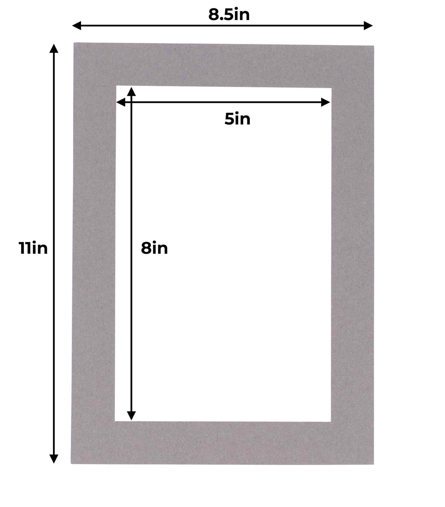 Pack of 25 Charcoal Grey Precut Acid-Free Matboards