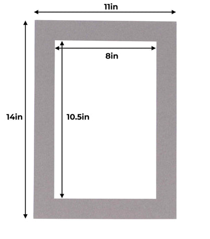 Pack of 10 Charcoal Grey Precut Acid-Free Matboards