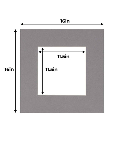 Pack of 25 Charcoal Grey Precut Acid-Free Matboards