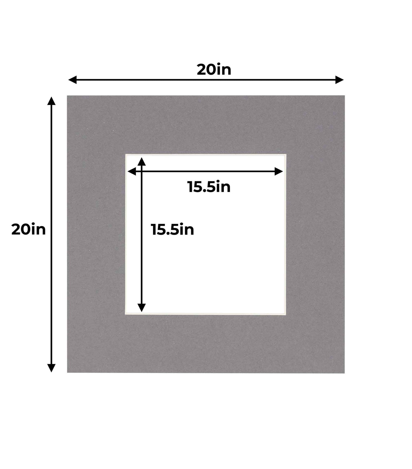 Pack of 10 Charcoal Grey Precut Acid-Free Matboard Set with Clear Bags & Backings
