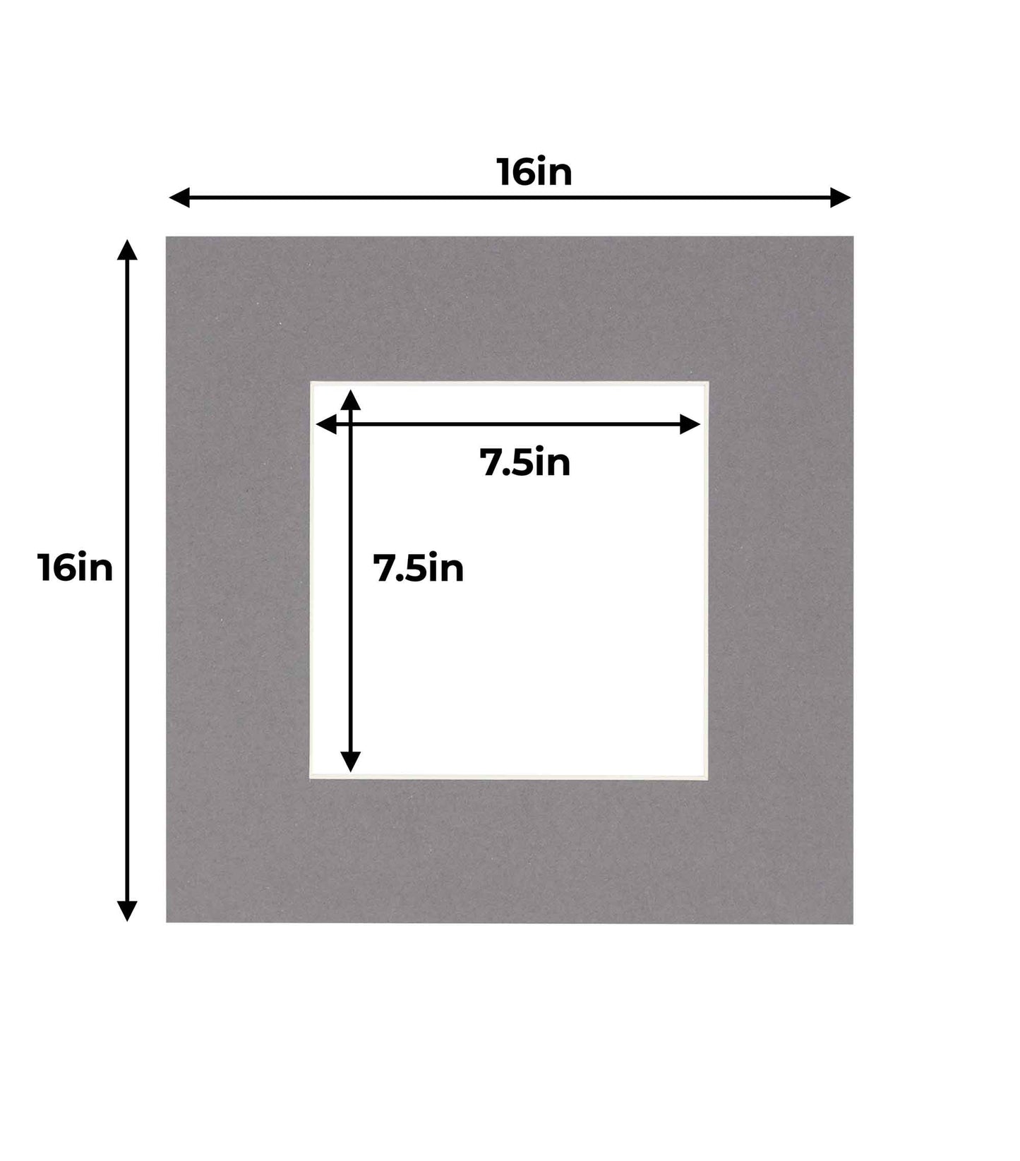 Pack of 10 Charcoal Grey Precut Acid-Free Matboard Set with Clear Bags & Backings