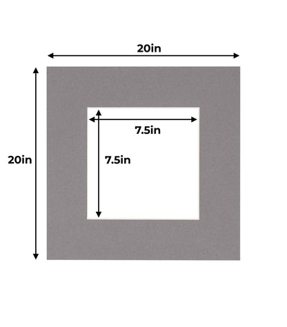 Pack of 25 Charcoal Grey Precut Acid-Free Matboards