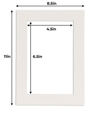 Pack of 10 Oyster Shell White Precut Acid-Free Matboard Set with Clear Bags & Backings