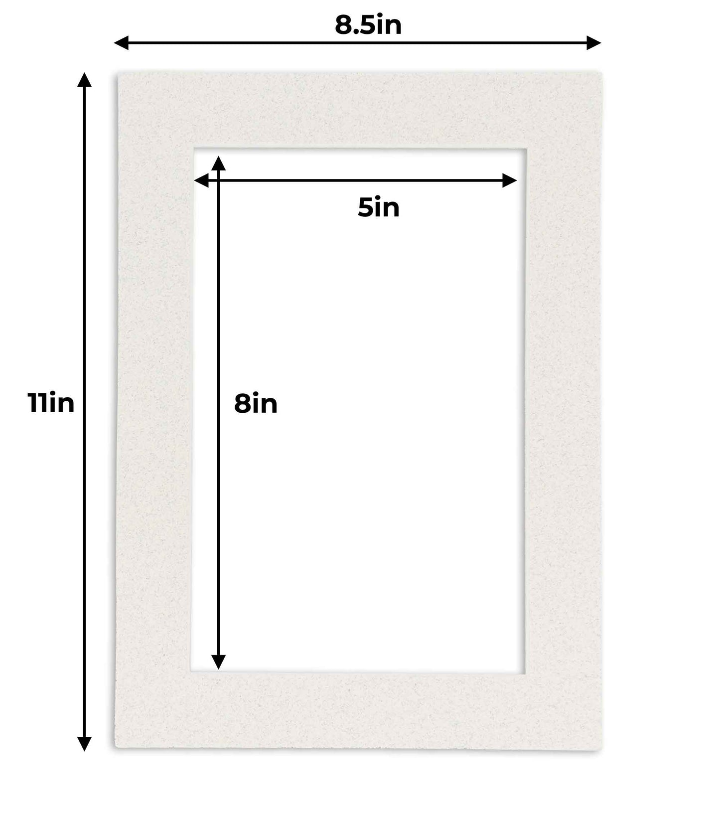 Pack of 10 Oyster Shell White Precut Acid-Free Matboard Set with Clear Bags & Backings