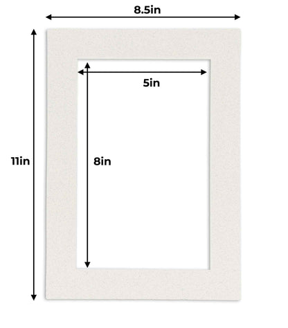 Pack of 10 Oyster Shell White Precut Acid-Free Matboard Set with Clear Bags & Backings