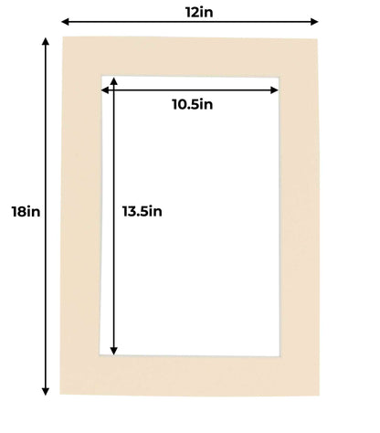 Cream Precut Acid-Free Matboard Set with Clear Bag & Backing