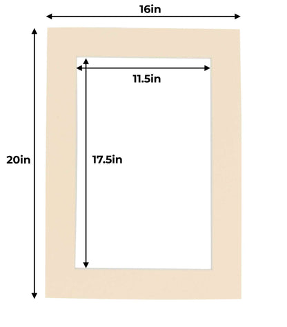 Cream Precut Acid-Free Matboard Set with Clear Bag & Backing
