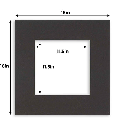 Pack of 10 Black Precut Acid-Free Matboard Set with Clear Bags & Backings