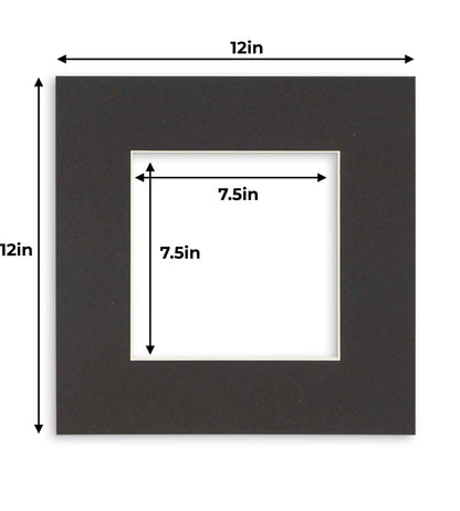 Pack of 25 Black Precut Acid-Free Matboard Set with Clear Bags & Backings
