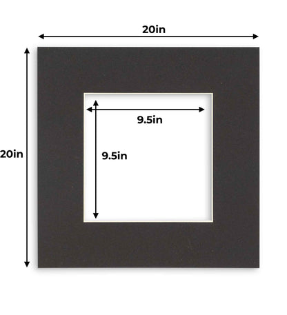 Pack of 10 Black Precut Acid-Free Matboards