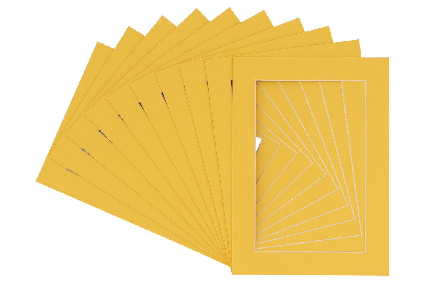 Pack of 10 Chamois Yellow Precut Acid-Free Matboards