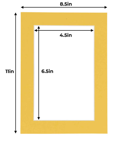 Pack of 25 Chamois Yellow Precut Acid-Free Matboards