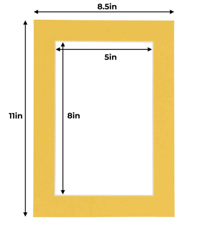 Chamois Yellow Precut Acid-Free Matboard Set with Clear Bag & Backing