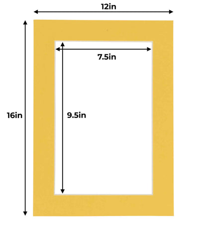 Pack of 25 Chamois Yellow Precut Acid-Free Matboards