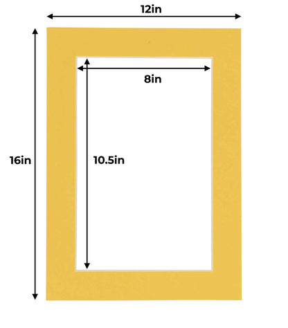 Chamois Yellow Precut Acid-Free Matboard Set with Clear Bag & Backing