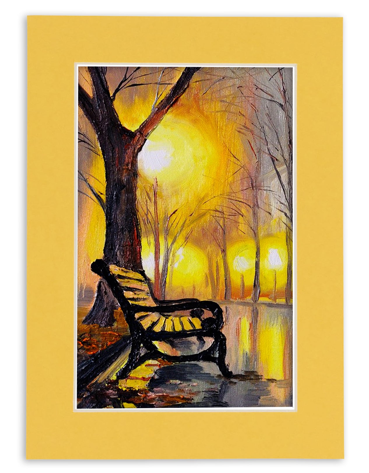 Chamois Yellow Precut Acid-Free Matboard Set with Clear Bag & Backing