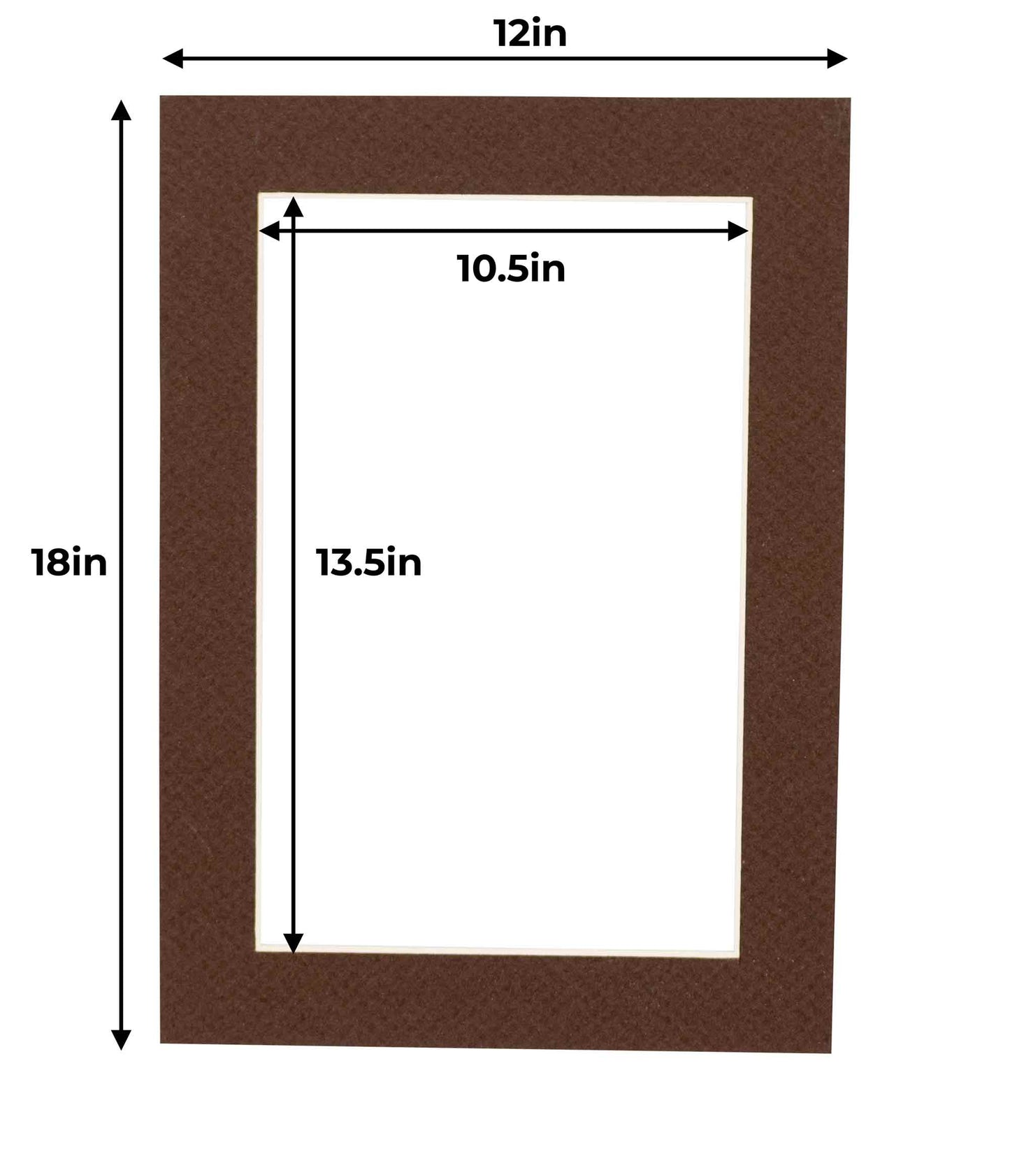 Pack of 25 Chocolate Brown Precut Acid-Free Matboard Set with Clear Bags & Backings