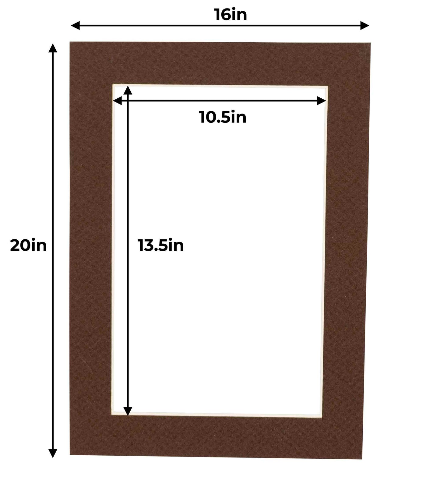Pack of 25 Chocolate Brown Precut Acid-Free Matboard Set with Clear Bags & Backings