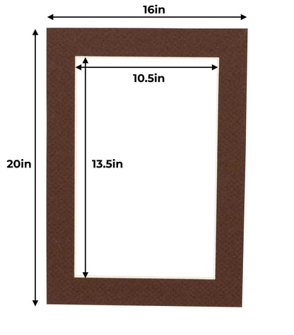 Chocolate Brown Precut Acid-Free Matboard Set with Clear Bag & Backing