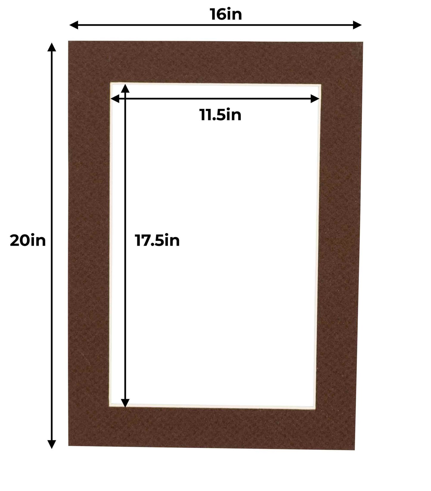 Chocolate Brown Precut Acid-Free Matboard Set with Clear Bag & Backing