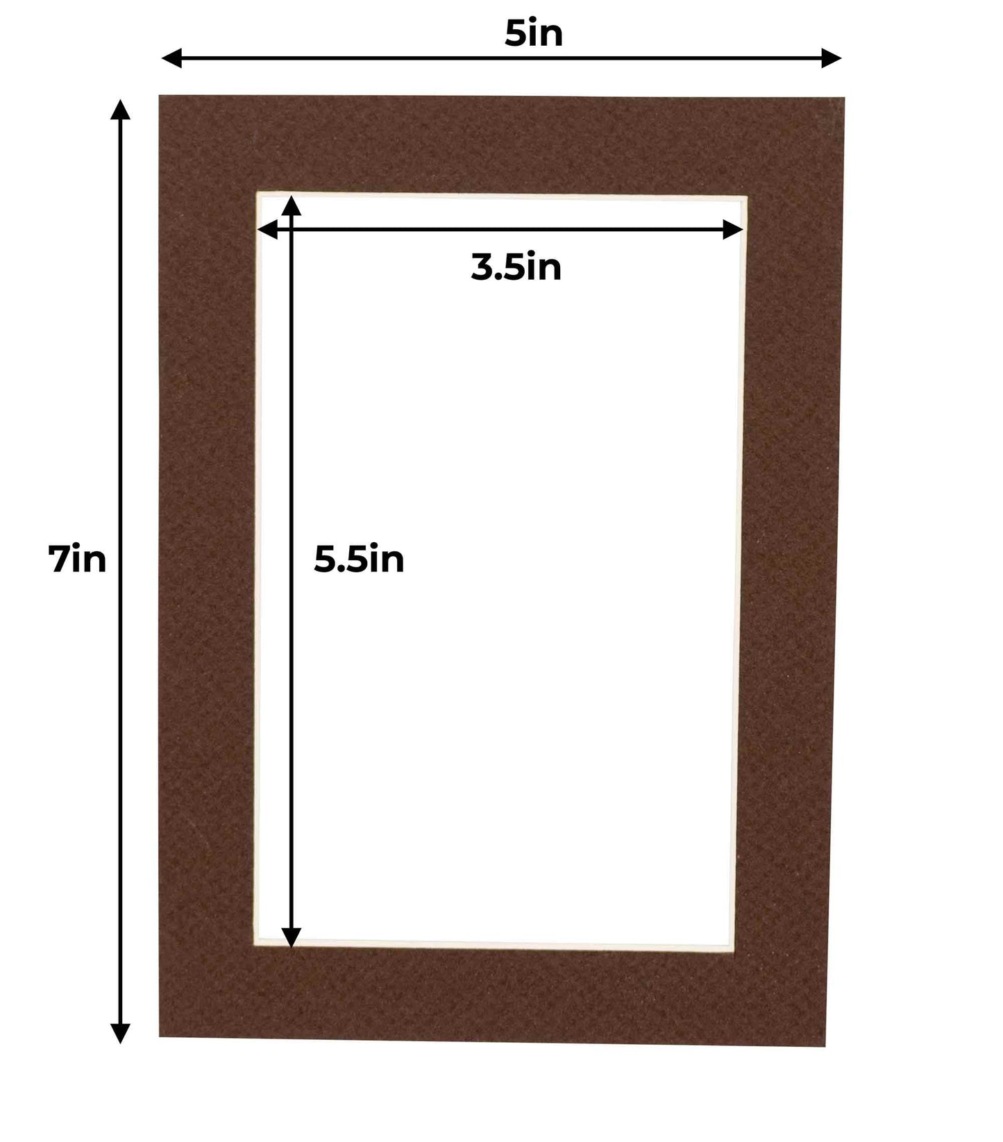 Pack of 25 Chocolate Brown Precut Acid-Free Matboard Set with Clear Bags & Backings