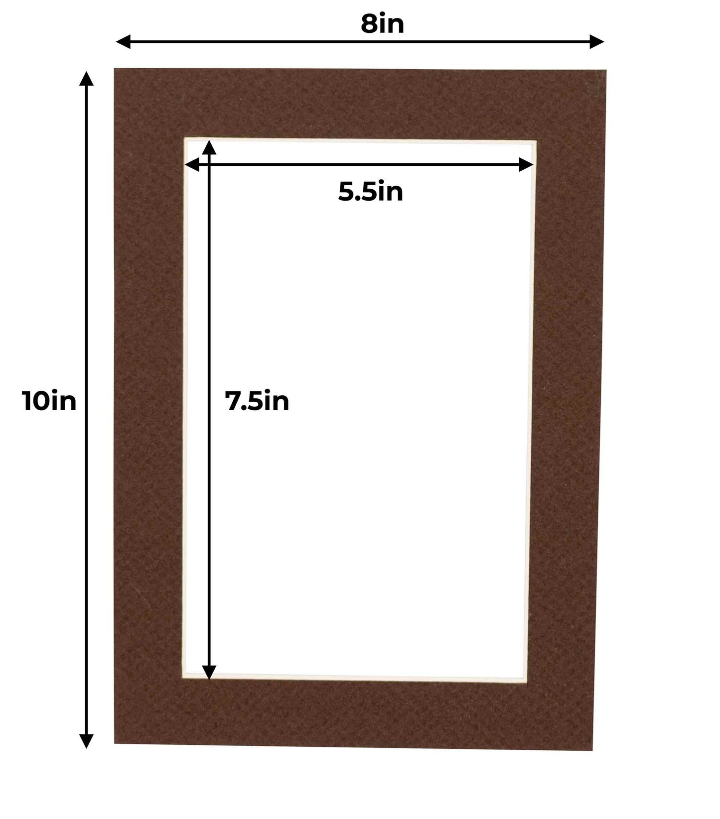 Chocolate Brown Precut Acid-Free Matboard Set with Clear Bag & Backing