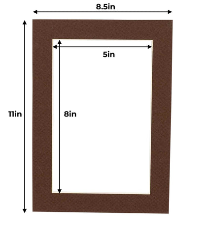 Chocolate Brown Precut Acid-Free Matboard Set with Clear Bag & Backing
