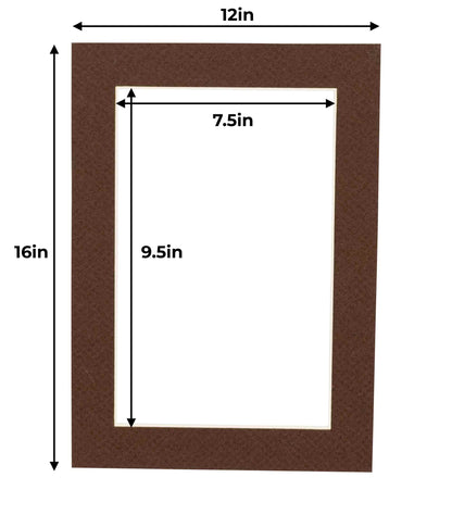 Chocolate Brown Precut Acid-Free Matboard Set with Clear Bag & Backing