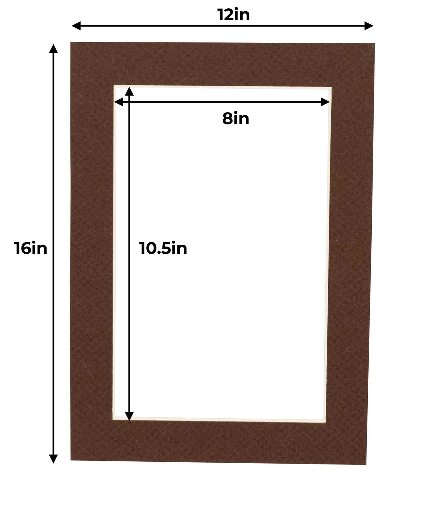 Pack of 25 Chocolate Brown Precut Acid-Free Matboard Set with Clear Bags & Backings